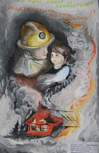 Пожарник рисунок