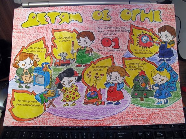 Плакат на тему пожарная безопасность в детском саду