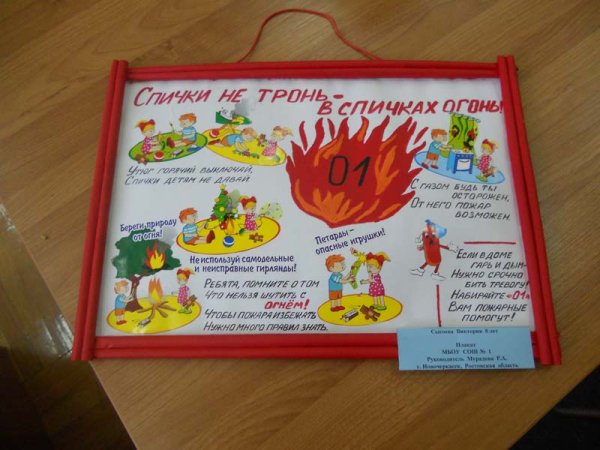 Плакат осторожно огонь для детей