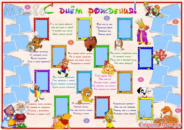 Плакат на день рождения ребенку