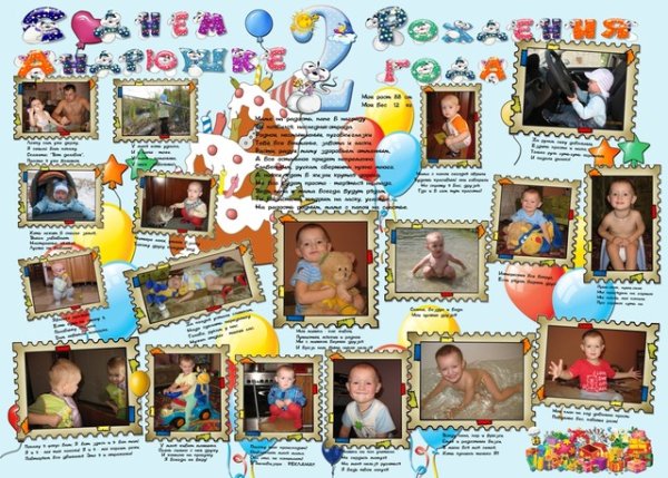 Плакат на годик своими руками
