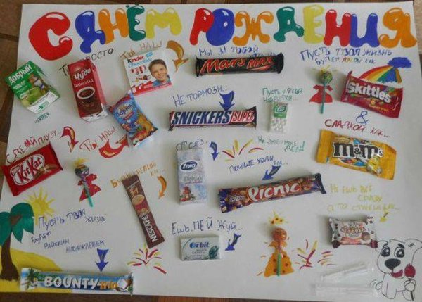 Плакат с днём рождения 10 лет