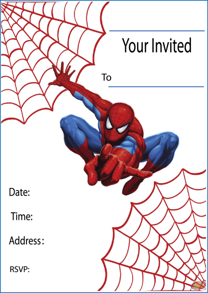 Приглашение на день рождения в стиле человека паука