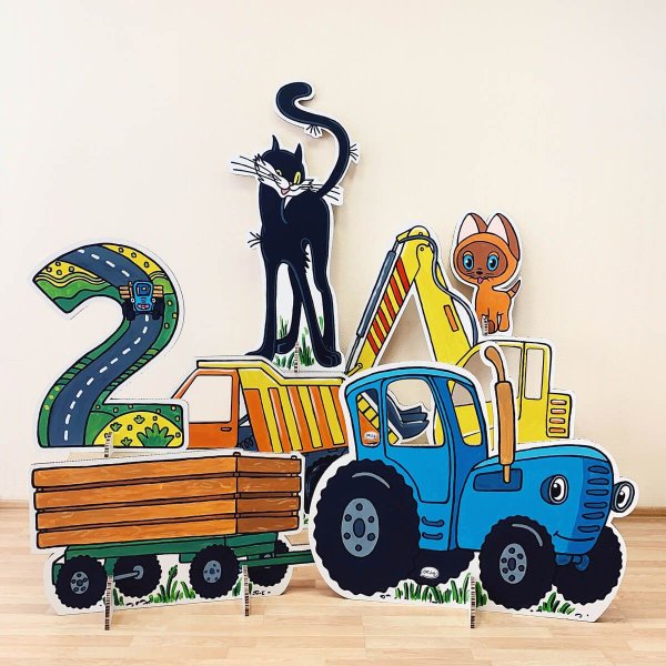 Декорации синий трактор