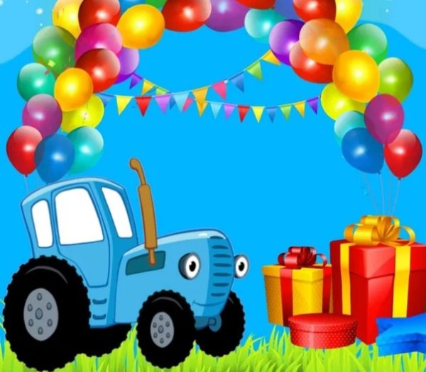 Баннер синий трактор