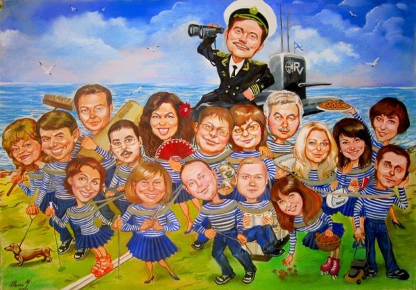 Коллективные дружеские шаржи