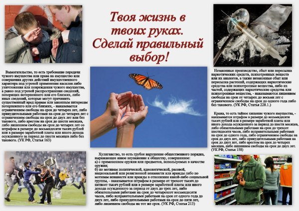 Памятка профилактика правонарушений среди несовершеннолетних