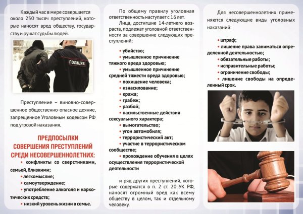 Буклеты памятки подросткам предупреждение правонарушений