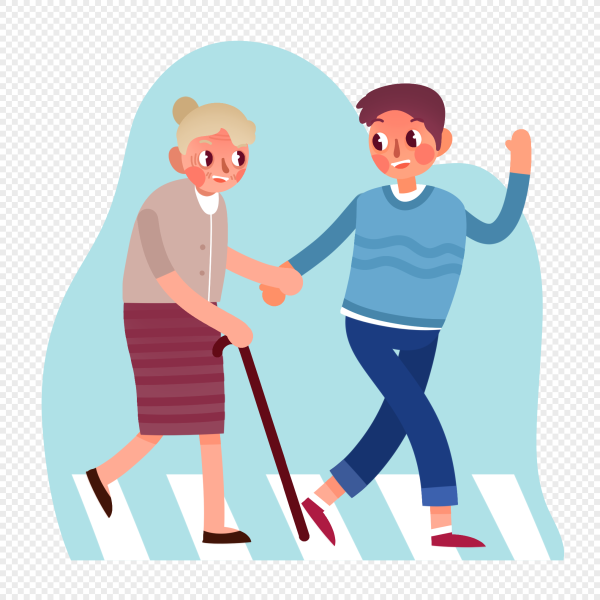 Помощь пожилым иллюстрация