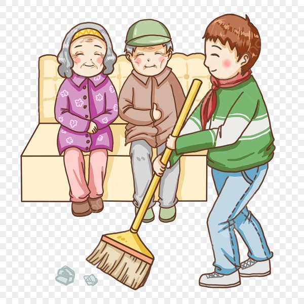 Помощь пожилым иллюстрация