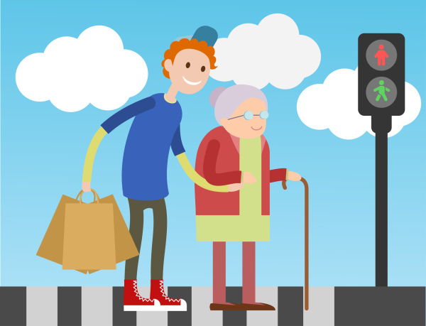 Бабушку через дорогу