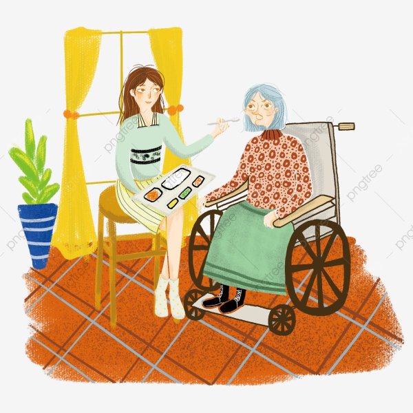 Забота о старших иллюстрация