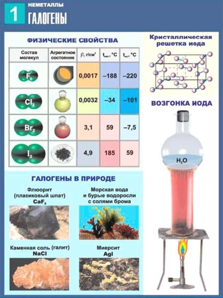 Галогены химические элементы таблица