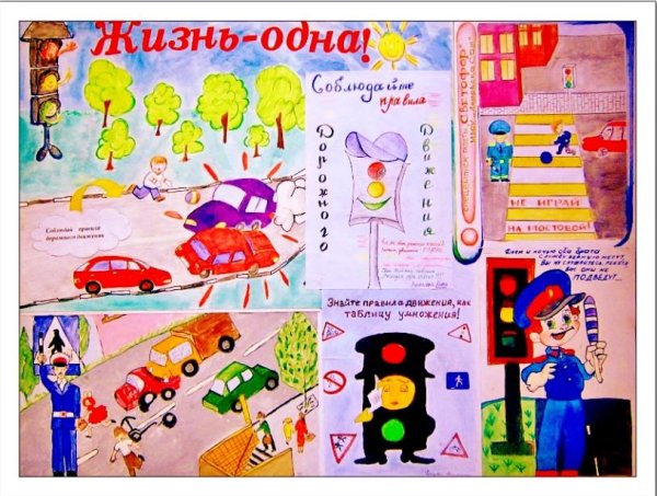 Детские плакаты по правилам дорожного движения