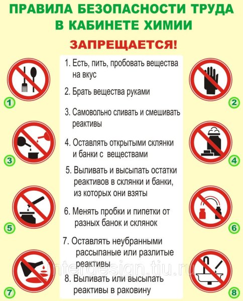 Правила техники безопасности при работе с химией