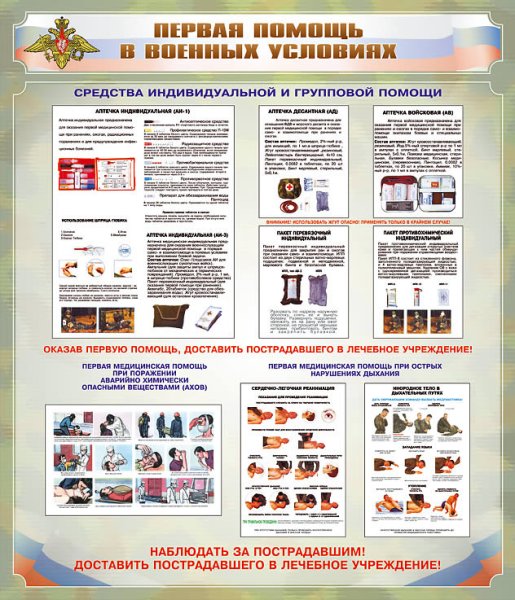 Военно медицинская подготовка стенды