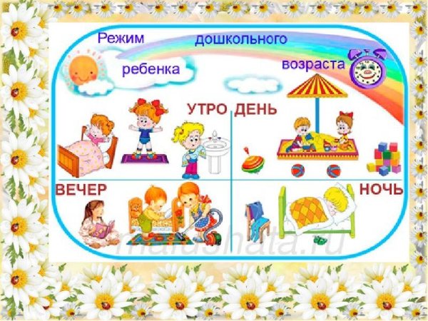 Соблюдение режима дня для детей