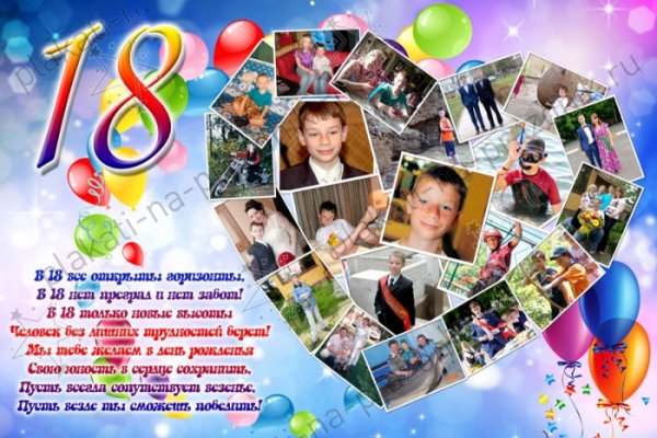 Плакат на день рождения 18 лет