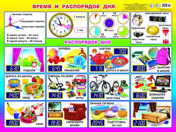 Плакат с распорядком дня для ребенка
