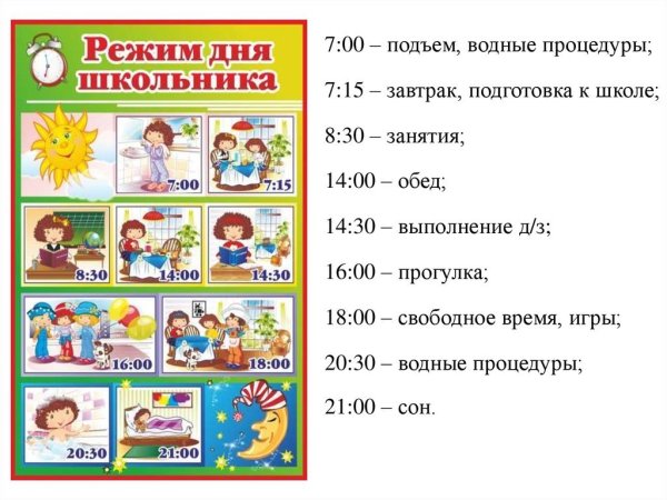 Рисунок с режимом дня