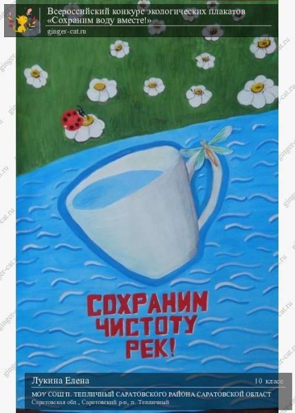 Сохраним воду вместе плакат