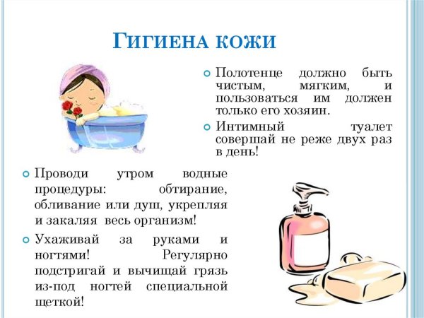 Памятка гигиена кожи