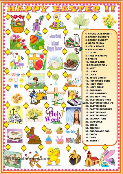 Пасха слова на английском