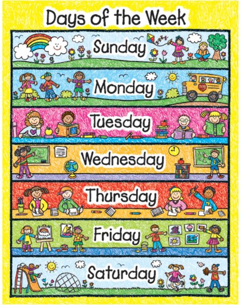 Плакат дни недели