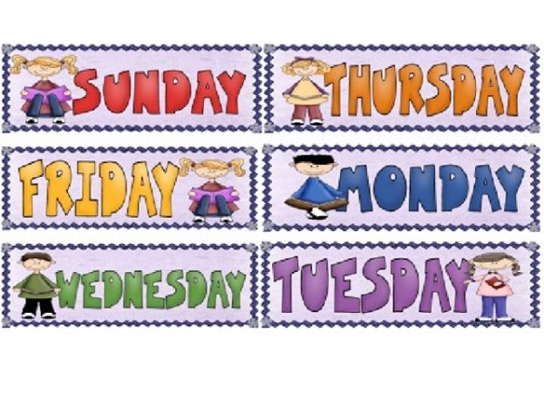 Дни недели на английском с переводом