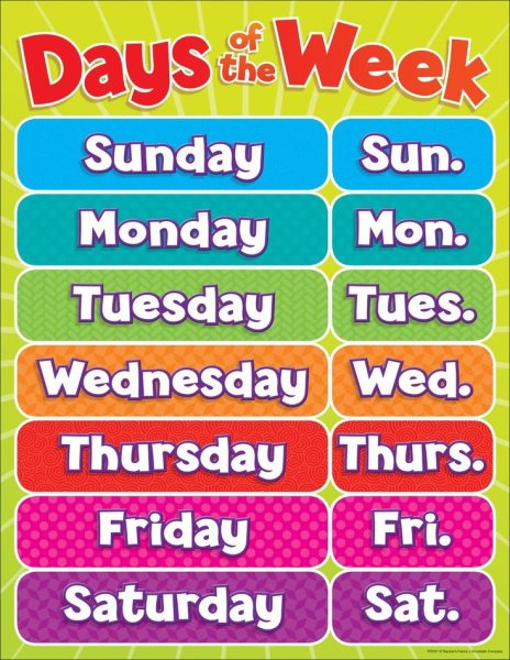 Days of the week
