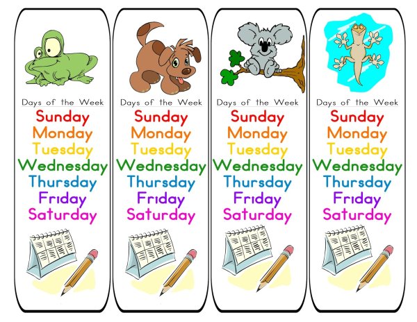 Задания по английскому языку дни недели