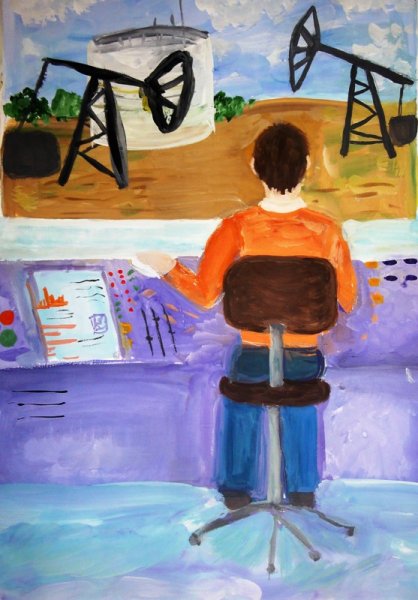 Рисунок мой папа сварщик