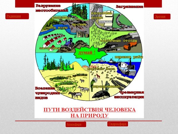 Влияние человека на природу схема