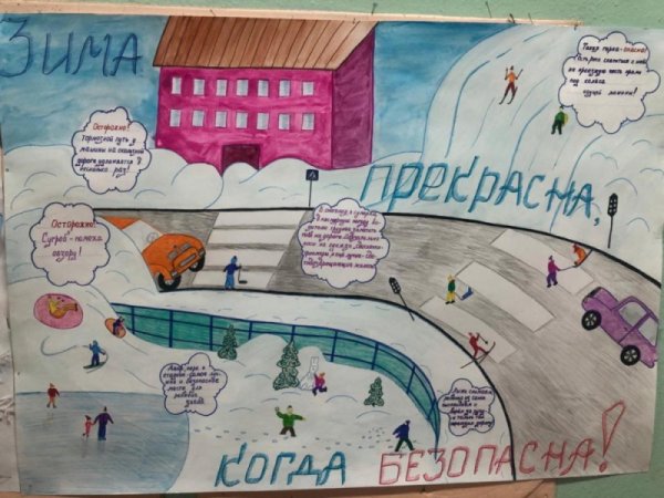 Плакат на тему безопасная зима