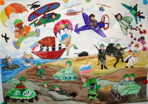 Плакат на 23 февраля в детском саду