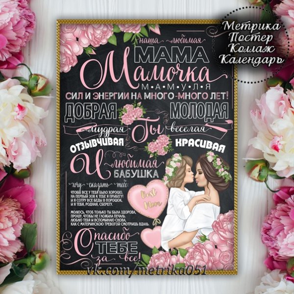 Плакат маме на день рождения
