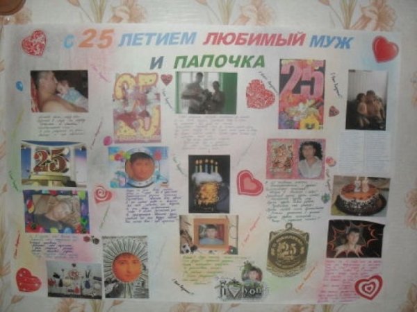 Плакат с днём рождения мужу и папе