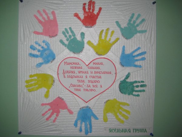 Плакат с ладошками детей