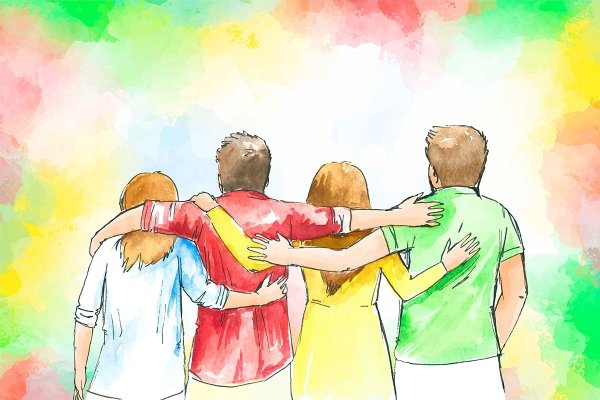 Интернациональные друзья иллюстрация