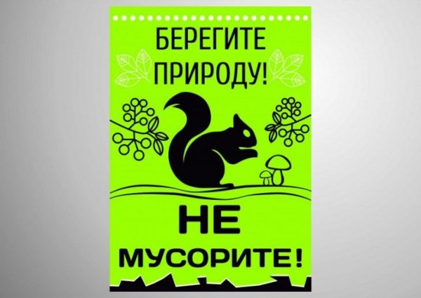 Мусор в лесу плакат