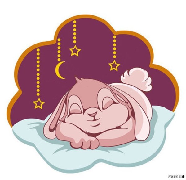 Заяц спит мультяшный