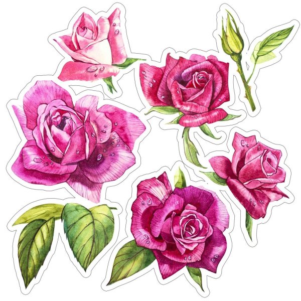 Красивые Акварельные цветы для вырезания Скрапбукинг