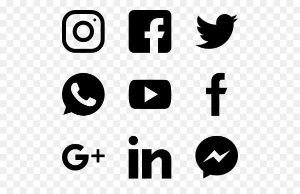 Значки соцсетей чб