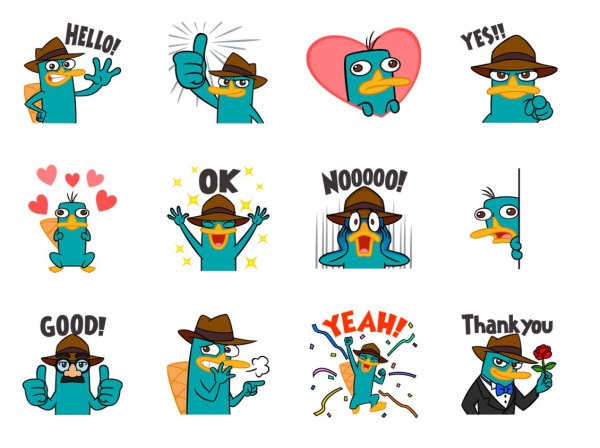 Перри Утконос Стикеры