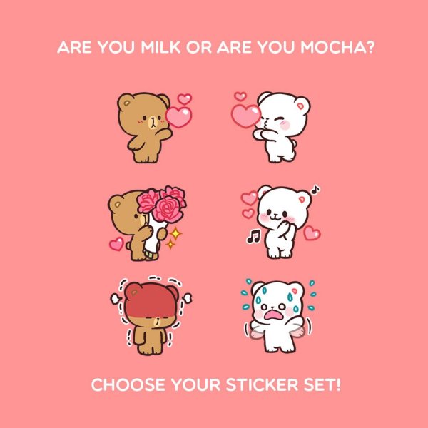 Milk Mocha Bear Стикеры