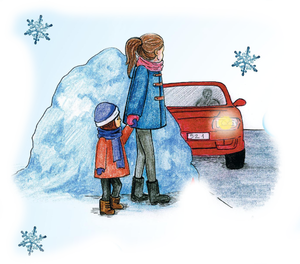 Рисование по правилам дорожного движения зимой