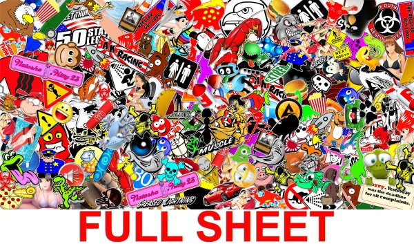 Много наклеек