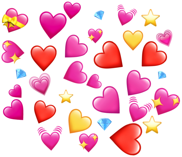 Много сердечек на белом фоне