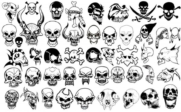 Тату череп маленький