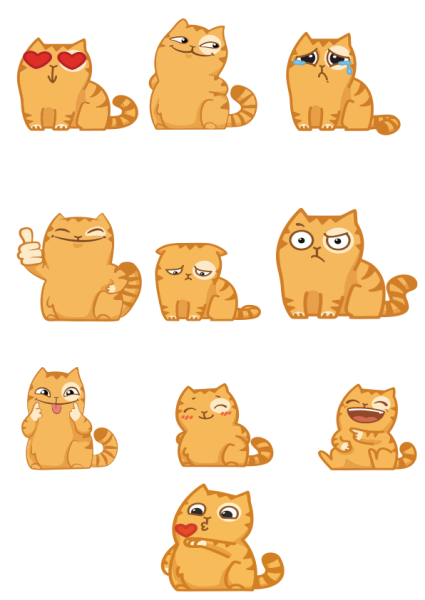 Стикеры ВК котик